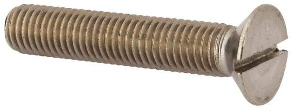Value Collection - M12x1.75 Metric Coarse, 65mm OAL Slotted Drive Machine Screw - Flat Head, Grade 316 & A4 Stainless Steel, Uncoated, Without Washer - USA Tool & Supply