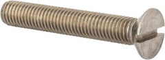 Value Collection - M12x1.75 Metric Coarse, 75mm OAL Slotted Drive Machine Screw - Flat Head, Grade 316 & A4 Stainless Steel, Uncoated, Without Washer - USA Tool & Supply