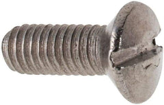 Value Collection - M3x0.50 Metric Coarse, 8mm OAL Slotted Drive Machine Screw - Oval Head, Grade 316 & A4 Stainless Steel, Uncoated, Without Washer - USA Tool & Supply