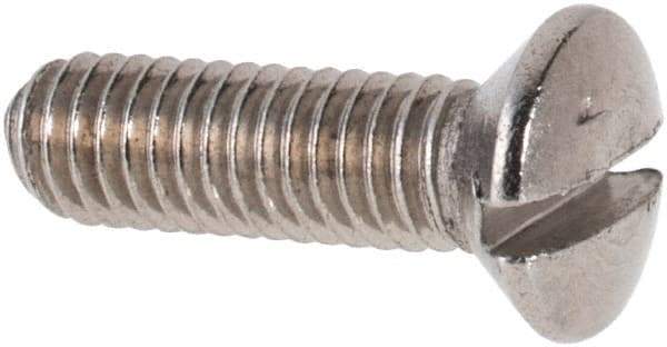 Value Collection - M3x0.50 Metric Coarse, 10mm OAL Slotted Drive Machine Screw - Oval Head, Grade 316 & A4 Stainless Steel, Uncoated, Without Washer - USA Tool & Supply