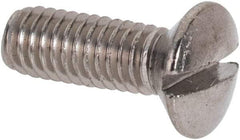 Value Collection - M4x0.70 Metric Coarse, 12mm OAL Slotted Drive Machine Screw - Oval Head, Grade 316 & A4 Stainless Steel, Uncoated, Without Washer - USA Tool & Supply
