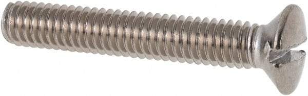Value Collection - M4x0.70 Metric Coarse, 25mm OAL Slotted Drive Machine Screw - Oval Head, Grade 316 & A4 Stainless Steel, Uncoated, Without Washer - USA Tool & Supply