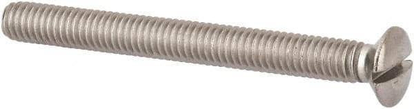 Value Collection - M4x0.70 Metric Coarse, 40mm OAL Slotted Drive Machine Screw - Oval Head, Grade 316 & A4 Stainless Steel, Uncoated, Without Washer - USA Tool & Supply