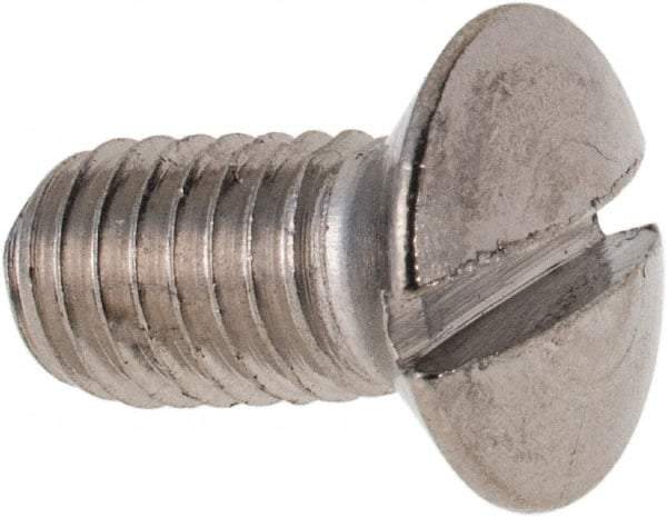 Value Collection - M5x0.80 Metric Coarse, 10mm OAL Slotted Drive Machine Screw - Oval Head, Grade 316 & A4 Stainless Steel, Uncoated, Without Washer - USA Tool & Supply