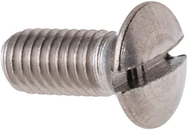 Value Collection - M5x0.80 Metric Coarse, 12mm OAL Slotted Drive Machine Screw - Oval Head, Grade 316 & A4 Stainless Steel, Uncoated, Without Washer - USA Tool & Supply