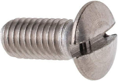 Value Collection - M5x0.80 Metric Coarse, 12mm OAL Slotted Drive Machine Screw - Oval Head, Grade 316 & A4 Stainless Steel, Uncoated, Without Washer - USA Tool & Supply