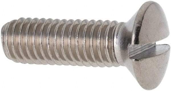 Value Collection - M5x0.80 Metric Coarse, 16mm OAL Slotted Drive Machine Screw - Oval Head, Grade 316 & A4 Stainless Steel, Uncoated, Without Washer - USA Tool & Supply