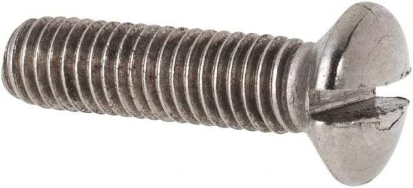 Value Collection - M5x0.80 Metric Coarse, 20mm OAL Slotted Drive Machine Screw - Oval Head, Grade 316 & A4 Stainless Steel, Uncoated, Without Washer - USA Tool & Supply