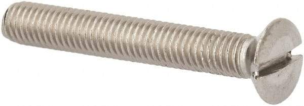 Value Collection - M5x0.80 Metric Coarse, 35mm OAL Slotted Drive Machine Screw - Oval Head, Grade 316 & A4 Stainless Steel, Uncoated, Without Washer - USA Tool & Supply