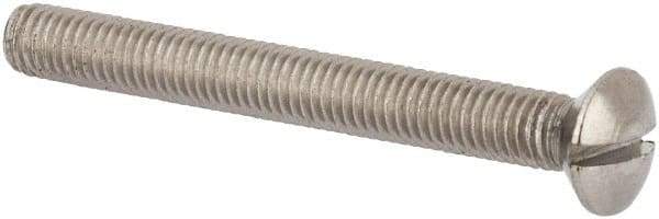 Value Collection - M5x0.80 Metric Coarse, 45mm OAL Slotted Drive Machine Screw - Oval Head, Grade 316 & A4 Stainless Steel, Uncoated, Without Washer - USA Tool & Supply