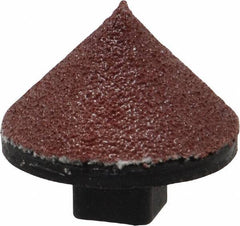 Superior Abrasives - 7/8" Diam 80 Grit 90° Included Angle Cone Center Lap - Aluminum Oxide, Medium Grade, Shank Mounted - USA Tool & Supply