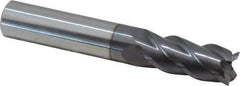 ProMax - 7/16", 1" LOC, 7/16" Shank Diam, 2-3/4" OAL, 4 Flute, Solid Carbide Square End Mill - Single End, AlTiN Finish, Spiral Flute, 40° Helix, Right Hand Cut, Right Hand Flute, Series 155 - USA Tool & Supply