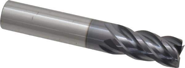 ProMax - 1/2", 1" LOC, 1/2" Shank Diam, 3" OAL, 4 Flute, Solid Carbide Square End Mill - Single End, AlTiN Finish, Spiral Flute, 40° Helix, Right Hand Cut, Right Hand Flute, Series 155 - USA Tool & Supply