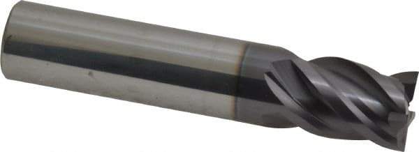 ProMax - 1/2", 5/8" LOC, 1/2" Shank Diam, 2-1/2" OAL, 4 Flute, Solid Carbide Square End Mill - Single End, AlTiN Finish, Spiral Flute, 40° Helix, Centercutting, Right Hand Cut, Right Hand Flute, Series 155 - USA Tool & Supply