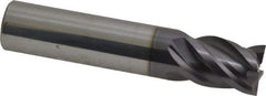 ProMax - 1/2", 5/8" LOC, 1/2" Shank Diam, 2-1/2" OAL, 4 Flute, Solid Carbide Square End Mill - Single End, AlTiN Finish, Spiral Flute, 40° Helix, Centercutting, Right Hand Cut, Right Hand Flute, Series 155 - USA Tool & Supply