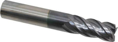 ProMax - 9/16", 1-1/4" LOC, 9/16" Shank Diam, 3-1/2" OAL, 4 Flute, Solid Carbide Square End Mill - Single End, AlTiN Finish, Spiral Flute, 40° Helix, Right Hand Cut, Right Hand Flute, Series 155 - USA Tool & Supply