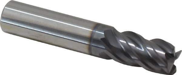 ProMax - 3/8", 4 Flute, Single End, Solid Carbide, 0.02" Corner Radius End Mill - 2" OAL, 40° Helix, Right Hand Flute, 5/8" LOC, Right Hand Cut - USA Tool & Supply