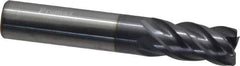 ProMax - 1/2", 4 Flute, Single End, Solid Carbide, 0.02" Corner Radius End Mill - 3" OAL, 40° Helix, Right Hand Flute, 1" LOC, Right Hand Cut - USA Tool & Supply