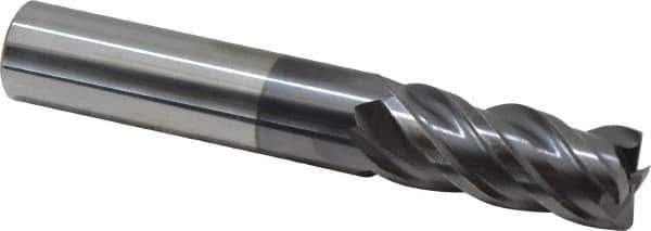ProMax - 9/16", 4 Flute, Single End, Solid Carbide, 0.03" Corner Radius End Mill - 3-1/2" OAL, 40° Helix, Right Hand Flute, 1-1/4" LOC, Right Hand Cut - USA Tool & Supply