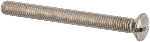 Value Collection - M5x0.80 Metric Coarse, 50mm OAL Slotted Drive Machine Screw - Oval Head, Grade 316 & A4 Stainless Steel, Uncoated, Without Washer - USA Tool & Supply