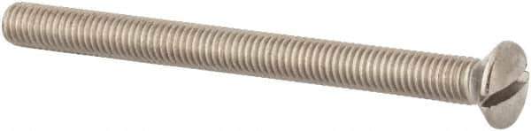 Value Collection - M5x0.80 Metric Coarse, 60mm OAL Slotted Drive Machine Screw - Oval Head, Grade 316 & A4 Stainless Steel, Uncoated, Without Washer - USA Tool & Supply