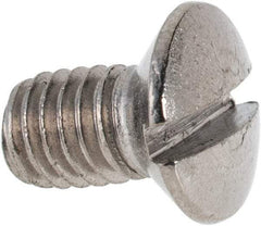 Value Collection - M6x1.00 Metric Coarse, 10mm OAL Slotted Drive Machine Screw - Oval Head, Grade 316 & A4 Stainless Steel, Uncoated, Without Washer - USA Tool & Supply