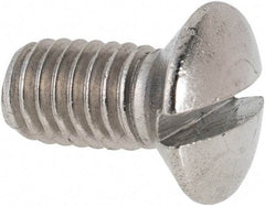 Value Collection - M6x1.00 Metric Coarse, 12mm OAL Slotted Drive Machine Screw - Oval Head, Grade 316 & A4 Stainless Steel, Uncoated, Without Washer - USA Tool & Supply