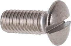 Value Collection - M6x1.00 Metric Coarse, 16mm OAL Slotted Drive Machine Screw - Oval Head, Grade 316 & A4 Stainless Steel, Uncoated, Without Washer - USA Tool & Supply