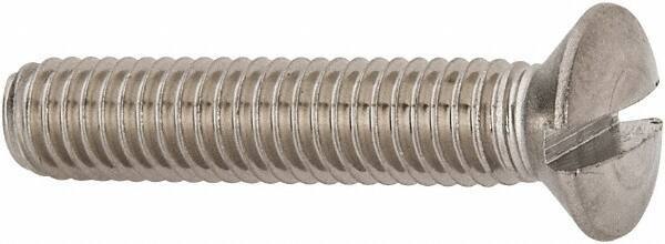 Value Collection - M6x1.00 Metric Coarse, 30mm OAL Slotted Drive Machine Screw - Oval Head, Grade 316 & A4 Stainless Steel, Uncoated, Without Washer - USA Tool & Supply
