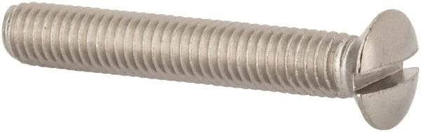 Value Collection - M6x1.00 Metric Coarse, 40mm OAL Slotted Drive Machine Screw - Oval Head, Grade 316 & A4 Stainless Steel, Uncoated, Without Washer - USA Tool & Supply
