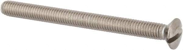 Value Collection - M6x1.00 Metric Coarse, 70mm OAL Slotted Drive Machine Screw - Oval Head, Grade 316 & A4 Stainless Steel, Uncoated, Without Washer - USA Tool & Supply