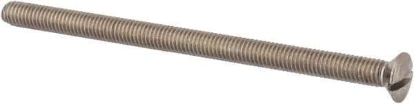 Value Collection - M6x1.00 Metric Coarse, 100mm OAL Slotted Drive Machine Screw - Oval Head, Grade 316 & A4 Stainless Steel, Uncoated, Without Washer - USA Tool & Supply