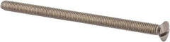 Value Collection - M6x1.00 Metric Coarse, 100mm OAL Slotted Drive Machine Screw - Oval Head, Grade 316 & A4 Stainless Steel, Uncoated, Without Washer - USA Tool & Supply