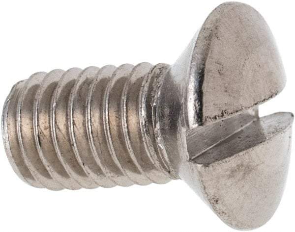 Value Collection - M8x1.25 Metric Coarse, 16mm OAL Slotted Drive Machine Screw - Oval Head, Grade 316 & A4 Stainless Steel, Uncoated, Without Washer - USA Tool & Supply