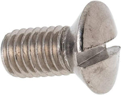 Value Collection - M8x1.25 Metric Coarse, 16mm OAL Slotted Drive Machine Screw - Oval Head, Grade 316 & A4 Stainless Steel, Uncoated, Without Washer - USA Tool & Supply