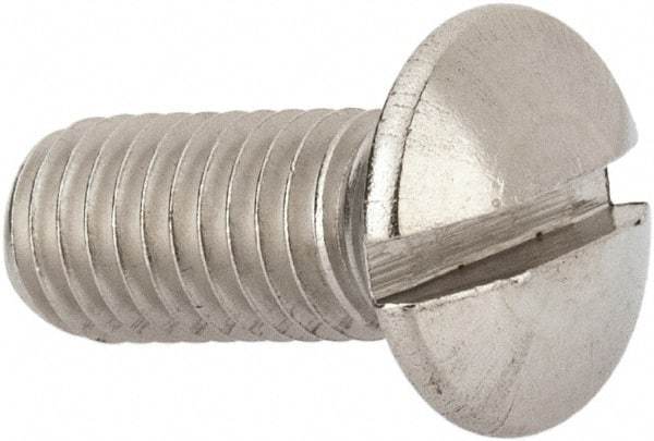 Value Collection - M8x1.25 Metric Coarse, 20mm OAL Slotted Drive Machine Screw - Oval Head, Grade 316 & A4 Stainless Steel, Uncoated, Without Washer - USA Tool & Supply