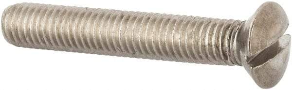 Value Collection - M8x1.25 Metric Coarse, 50mm OAL Slotted Drive Machine Screw - Oval Head, Grade 316 & A4 Stainless Steel, Uncoated, Without Washer - USA Tool & Supply
