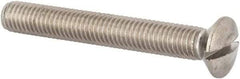 Value Collection - M8x1.25 Metric Coarse, 60mm OAL Slotted Drive Machine Screw - Oval Head, Grade 316 & A4 Stainless Steel, Uncoated, Without Washer - USA Tool & Supply