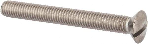 Value Collection - M8x1.25 Metric Coarse, 70mm OAL Slotted Drive Machine Screw - Oval Head, Grade 316 & A4 Stainless Steel, Uncoated, Without Washer - USA Tool & Supply