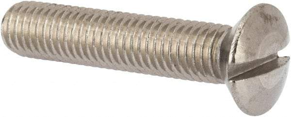 Value Collection - M10x1.50 Metric Coarse, 50mm OAL Slotted Drive Machine Screw - Oval Head, Grade 316 & A4 Stainless Steel, Uncoated, Without Washer - USA Tool & Supply