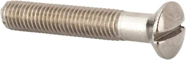 Value Collection - M10x1.50 Metric Coarse, 60mm OAL Slotted Drive Machine Screw - Oval Head, Grade 316 & A4 Stainless Steel, Uncoated, Without Washer - USA Tool & Supply