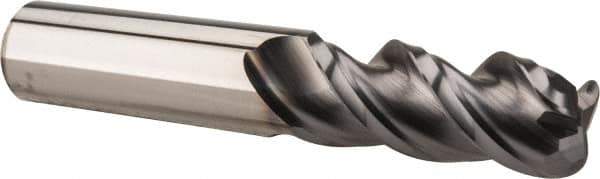 Niagara Cutter - 1/2", 3 Flute, Single End, Solid Carbide, 1/8" Corner Radius End Mill - 3" OAL, 45° Helix, Right Hand Flute, 1-1/4" LOC, Right Hand Cut - USA Tool & Supply