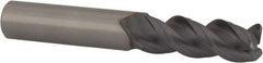 Niagara Cutter - 3/8", 3 Flute, Single End, Solid Carbide, 0.06" Corner Radius End Mill - 2-1/2" OAL, 45° Helix, Right Hand Flute, 1" LOC, Right Hand Cut - USA Tool & Supply