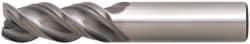 Niagara Cutter - 3/8", 3 Flute, Single End, Solid Carbide, 0.03" Corner Radius End Mill - 2-1/2" OAL, 45° Helix, Right Hand Flute, 1" LOC, Right Hand Cut - USA Tool & Supply