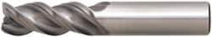 Niagara Cutter - 1", 3 Flute, Single End, Solid Carbide, 0.09" Corner Radius End Mill - 6" OAL, 45° Helix, Right Hand Flute, 2-5/8" LOC, Right Hand Cut - USA Tool & Supply