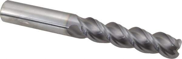 Niagara Cutter - 1/2", 3 Flute, Single End, Solid Carbide, 1/8" Corner Radius End Mill - 4" OAL, 45° Helix, Right Hand Flute, 2" LOC, Right Hand Cut - USA Tool & Supply