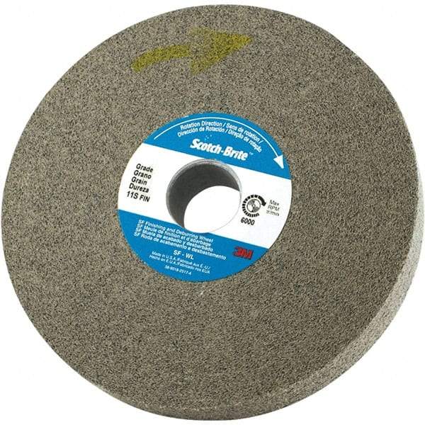 3M - 6" Diam, 0.37" Face Width, 1" Center Hole, Fine Grade, Silicon Carbide Deburring Wheel - Convolute, Density 8 Grade - USA Tool & Supply