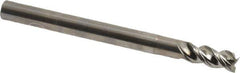 Niagara Cutter - 1/4", 1/2" LOC, 1/4" Shank Diam, 3" OAL, 3 Flute, Solid Carbide Square End Mill - Single End, Uncoated, Spiral Flute, 45° Helix, Centercutting, Right Hand Cut, Right Hand Flute, Series AN345 - USA Tool & Supply