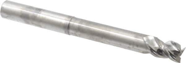 Niagara Cutter - 1/2", 5/8" LOC, 1/2" Shank Diam, 5" OAL, 3 Flute, Solid Carbide Square End Mill - Single End, Uncoated, Spiral Flute, 45° Helix, Centercutting, Right Hand Cut, Right Hand Flute, Series AN345 - USA Tool & Supply