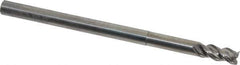 Niagara Cutter - 1/4", 1/2" LOC, 1/4" Shank Diam, 4" OAL, 3 Flute, Solid Carbide Square End Mill - Single End, Uncoated, Spiral Flute, 45° Helix, Centercutting, Right Hand Cut, Right Hand Flute, Series AN345 - USA Tool & Supply